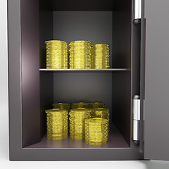 Image showing Open Safe With Coins Showing Banking Security