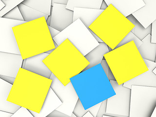 Image showing Blank Postit Notes Shows Copyspace Memos And Notices