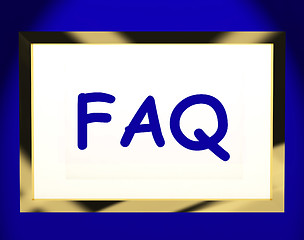 Image showing Faq On Screen Shows Assistance Or Frequently Asked Questions Onl