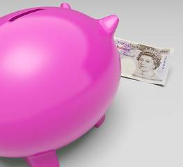 Image showing Pounds Piggy Shows Profit And Interest Saved