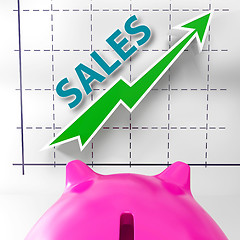 Image showing Sales Graph Means Increased Selling And Earnings