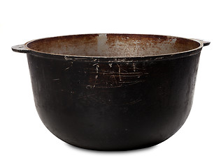 Image showing Old dirty big pot