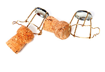 Image showing Corks from champagne wine and muselets