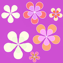 Image showing Floral sixties background