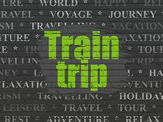 Image showing Tourism concept: Train Trip on wall background