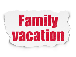 Image showing Tourism concept: Family Vacation on Torn Paper background
