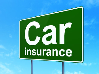 Image showing Insurance concept: Car Insurance on road sign background