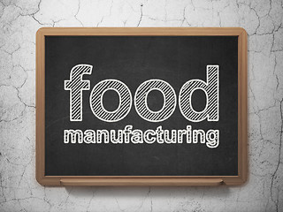 Image showing Manufacuring concept: Food Manufacturing on chalkboard background