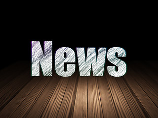 Image showing News concept: News in grunge dark room