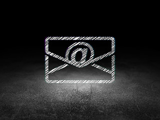 Image showing Business concept: Email in grunge dark room