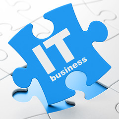 Image showing Business concept: IT Business on puzzle background