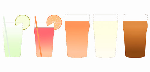 Image showing Cocktail and beer illustration