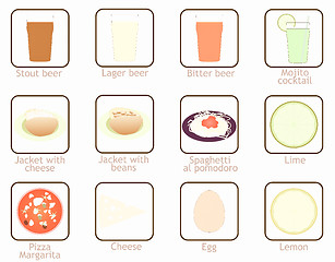 Image showing Food and drink icons