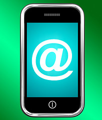 Image showing At Symbol On Phone Shows @ At-Sign Email