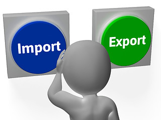 Image showing Import Export Buttons Show International Cargo Trade