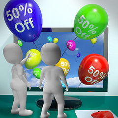 Image showing Balloons From Computer Showing Sale Discount Of Forty Percent