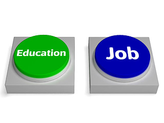 Image showing Education Job Buttons Shows Learning Or Earnng