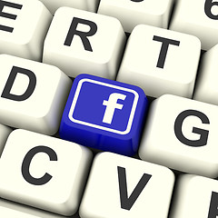 Image showing Facebook Key Means Connect To Face Book