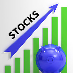 Image showing Stocks Graph Shows Rise In Value Of Shares