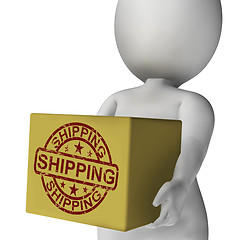 Image showing Shipping Box Means International Transport Of Goods And Products