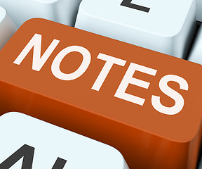 Image showing Notes Key Shows Information Reminders Or Info