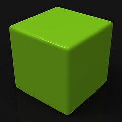 Image showing Blank Green Dice Shows Copyspace Cube Or Box