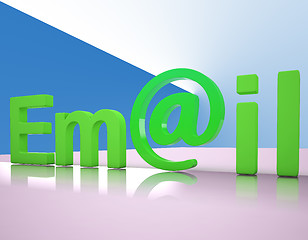 Image showing E-mail Letters Shows Emailing Correspondence Or Contacting