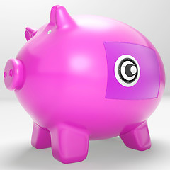 Image showing Safe Piggy Shows Secure Savings Locked Closed