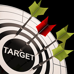 Image showing Target On Dartboard Shows Perfect Aiming