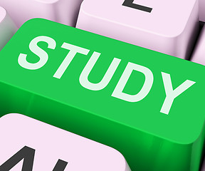 Image showing Study Key Shows Online Learning Or Education