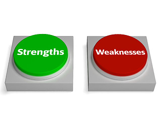 Image showing Strengths Weaknesses Buttons Shows Weak Or Strong