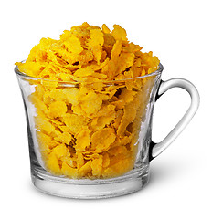 Image showing Cornflakes in a glass cup