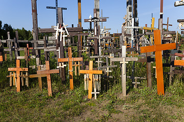 Image showing wooden crosses.  close-up  