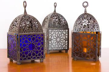 Image showing Egyptian lamps - three pieces