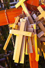 Image showing   wooden crosses . Christianity