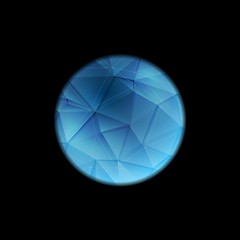 Image showing Blue polygonal round sphere on black background