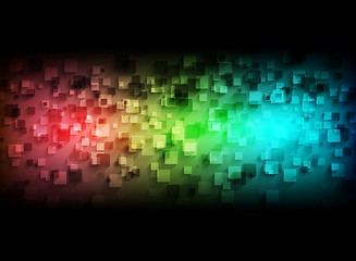 Image showing Colorful tech squares on black background