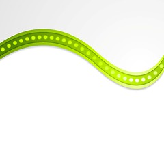 Image showing Abstract wave with green retro lights