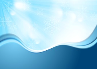 Image showing Bright blue wavy Christmas background