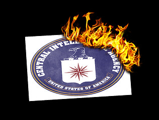 Image showing Flag burning - CIA