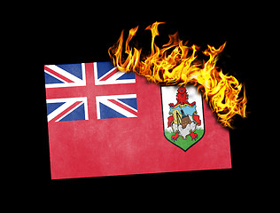 Image showing Flag burning - Bermuda