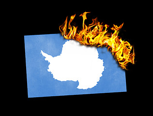 Image showing Flag burning - Antarctica