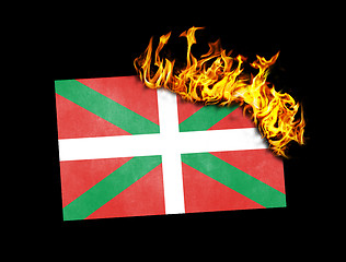 Image showing Flag burning - Basque Country