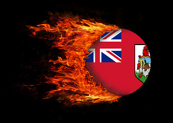 Image showing Flag with a trail of fire - Bermuda