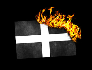 Image showing Flag burning - Cornwall