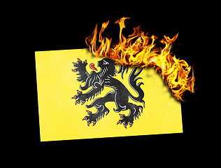 Image showing Flag burning - Flanders