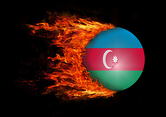 Image showing Flag with a trail of fire - Azerbaijan