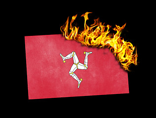 Image showing Flag burning - Isle of Man