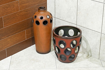 Image showing Wooden vases