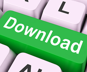 Image showing Download Key Means Downloads Or Transfer\r